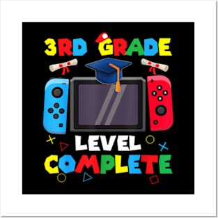 3Rd Grade Level Complete Graduation Class Of 2024 Boys Gamer Posters and Art